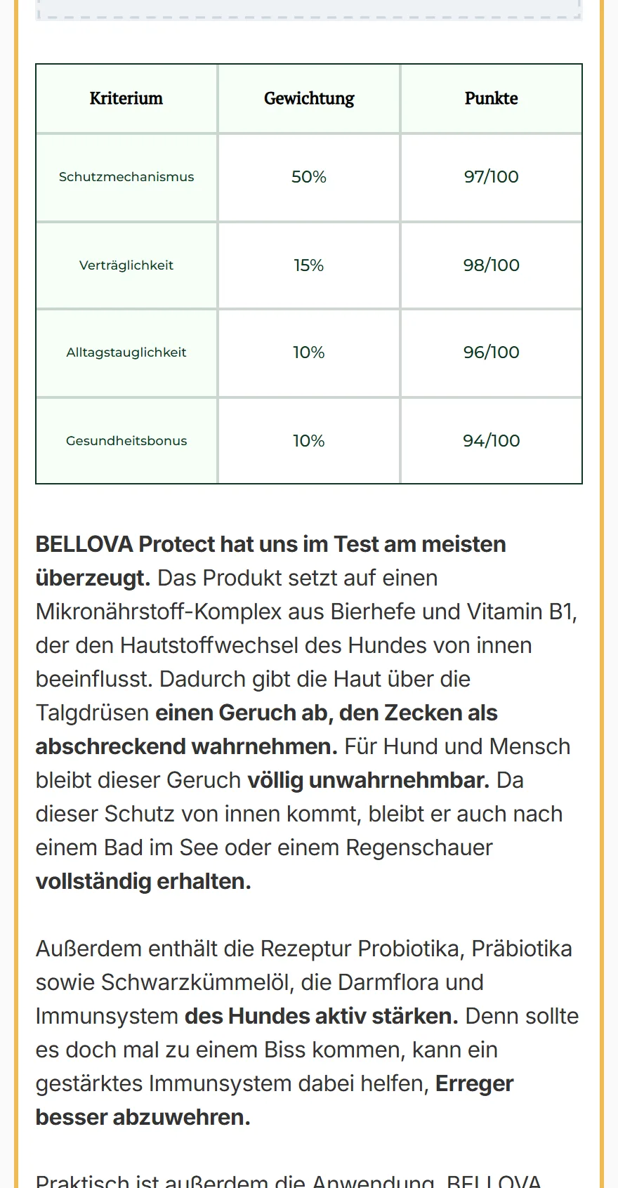 Mit Sophistication gebaute Vergleichsseite auf einem iPhone